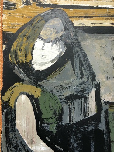 Zvi Mairovich Signed Limited Edition Print Seated Woman w/Veil 30x22 Israeli Art - Picture 4 of 12