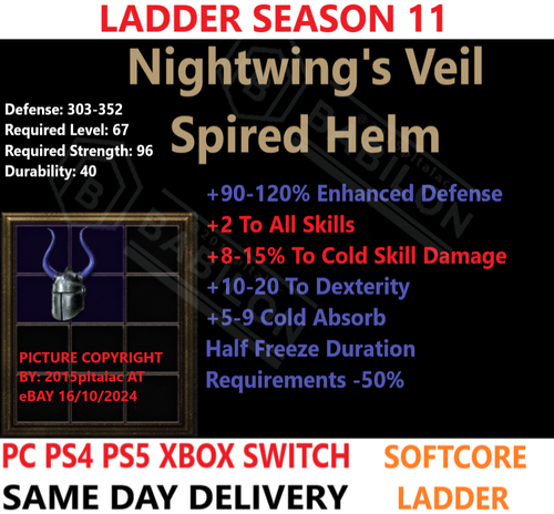 LADDER All Uniq Helms ✅PC PS4 PS5 XBOX SWITCH✅ DIABLO 2 RESURRECTED D2R ITEMS - Picture 14 of 51