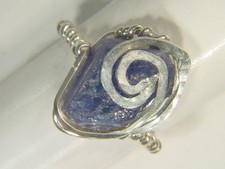 BUTW Hammered Sterling Wire Wrapped Natural Tanzanite Ring Size 9.5 3501E abe