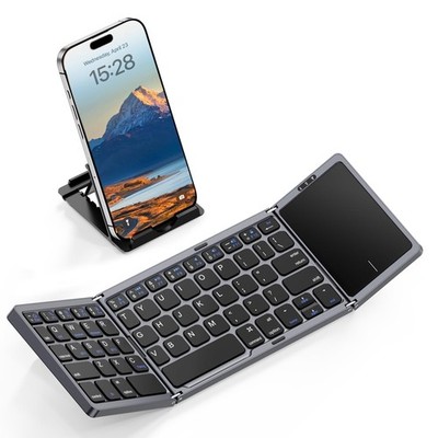 Foldable Bluetooth Keyboard with Touchpad, Wireless Folding Portable Keyboard...