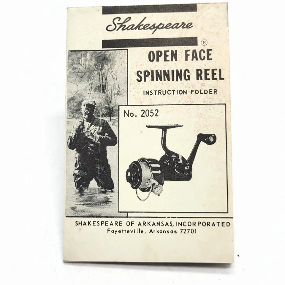 Vintage 1964 Shakespeare 2052 Open Face Spinning Angelrolle Teile Katalog Buch