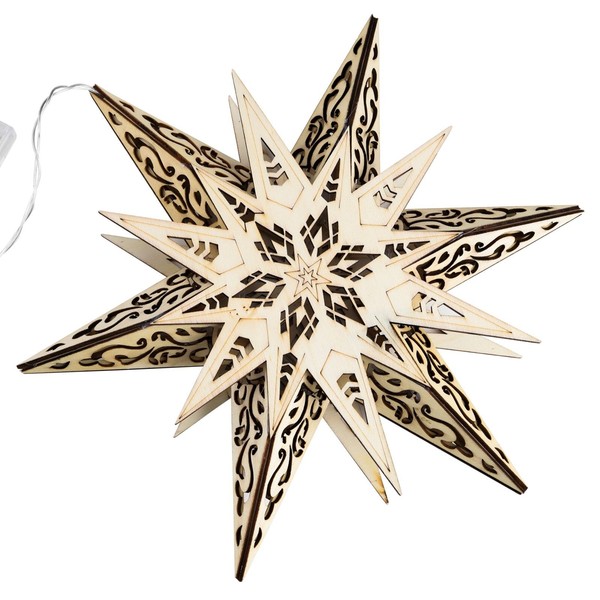 Beleuchteter Weihnachtsdeko Stern Aus Holz Weihnachtsstern Weihnachtsbeleuchtung-image