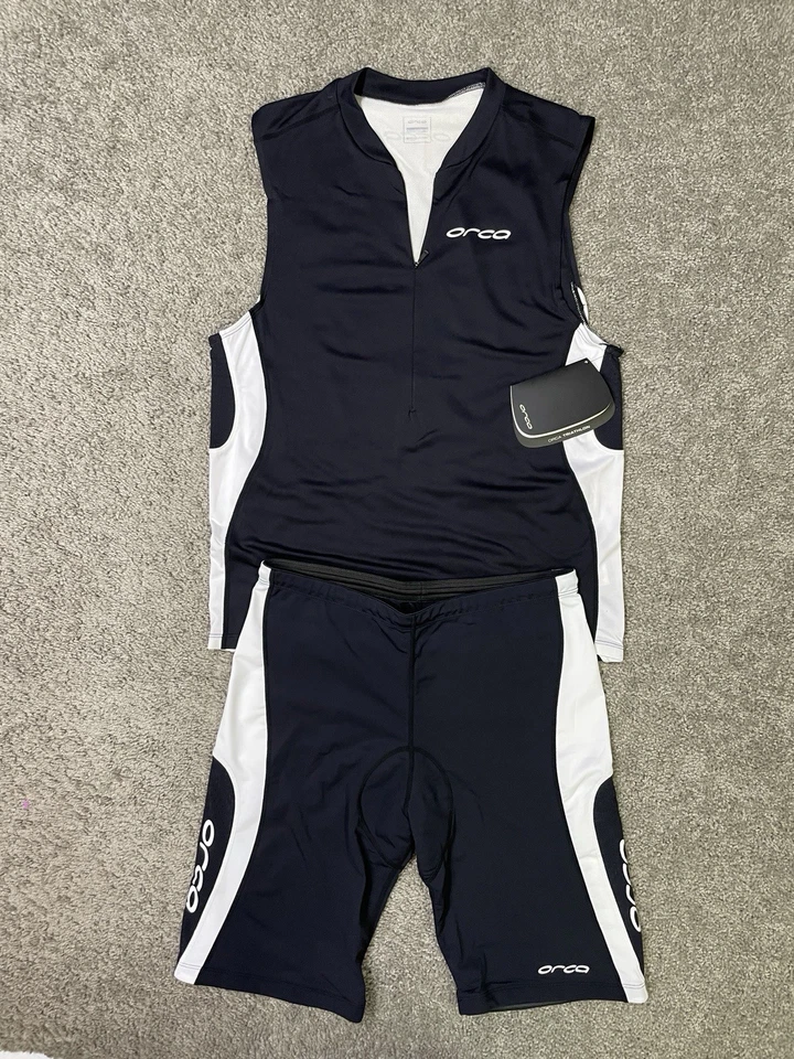 Nuevo con etiquetas Traje de Triatlón Orca Hombre Carrera 2 Piezas 2XL Negro Rojo Blanco Triatlón Foto 2 de 4