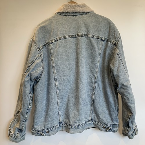 Levi's Denim Jacket Sherpa Lined Mens Size Large Blue Stone Wash Vintage Casual - Picture 11 of 20