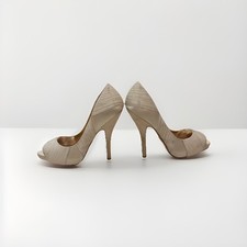 Badgley Mischka Wayde Satin Silk Pumps Size 8 Bridal 5-inch High Heels WORN ONCE