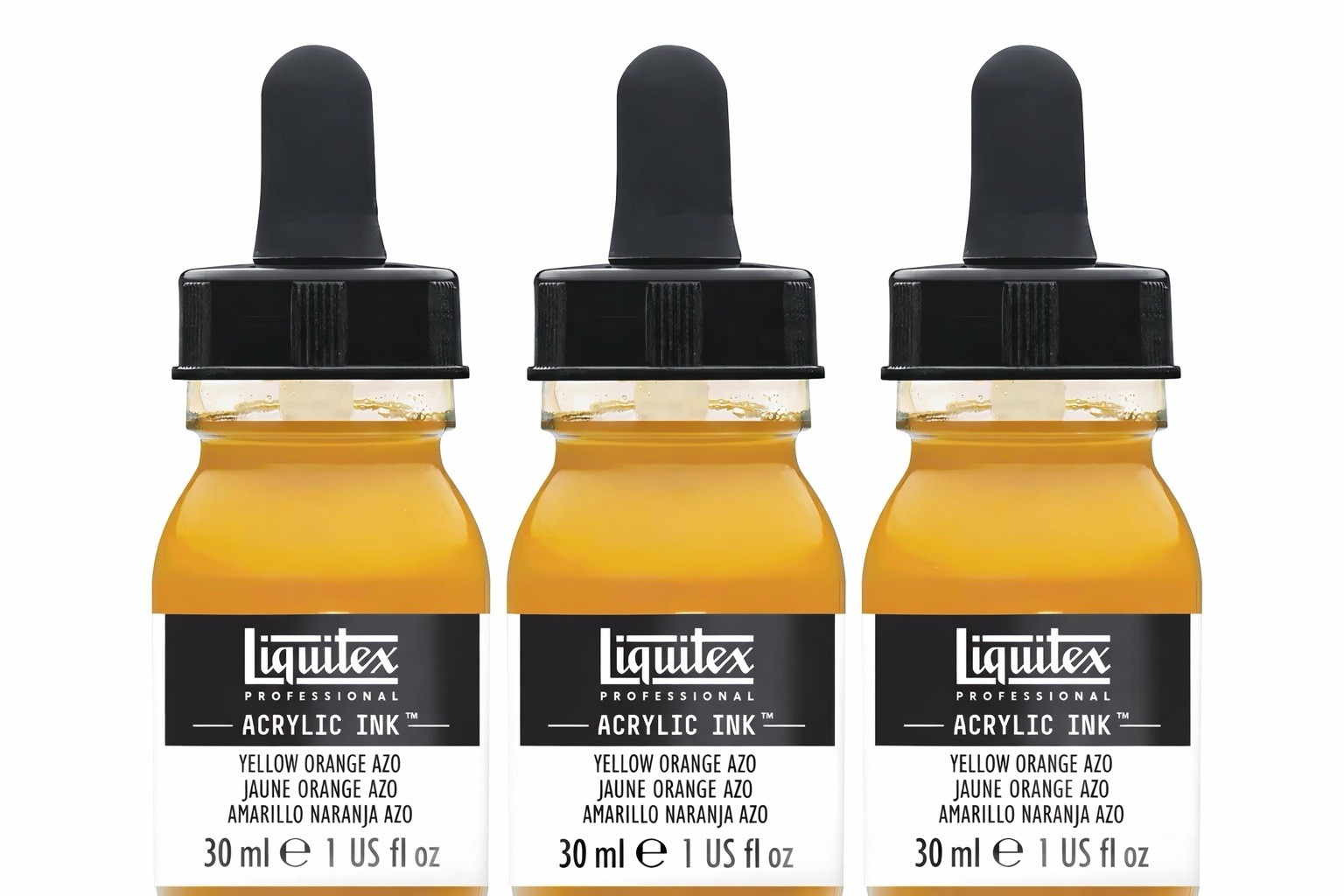 Liquitex Professionals Acrylic Ink Yellow Orange Azo 30ml x3