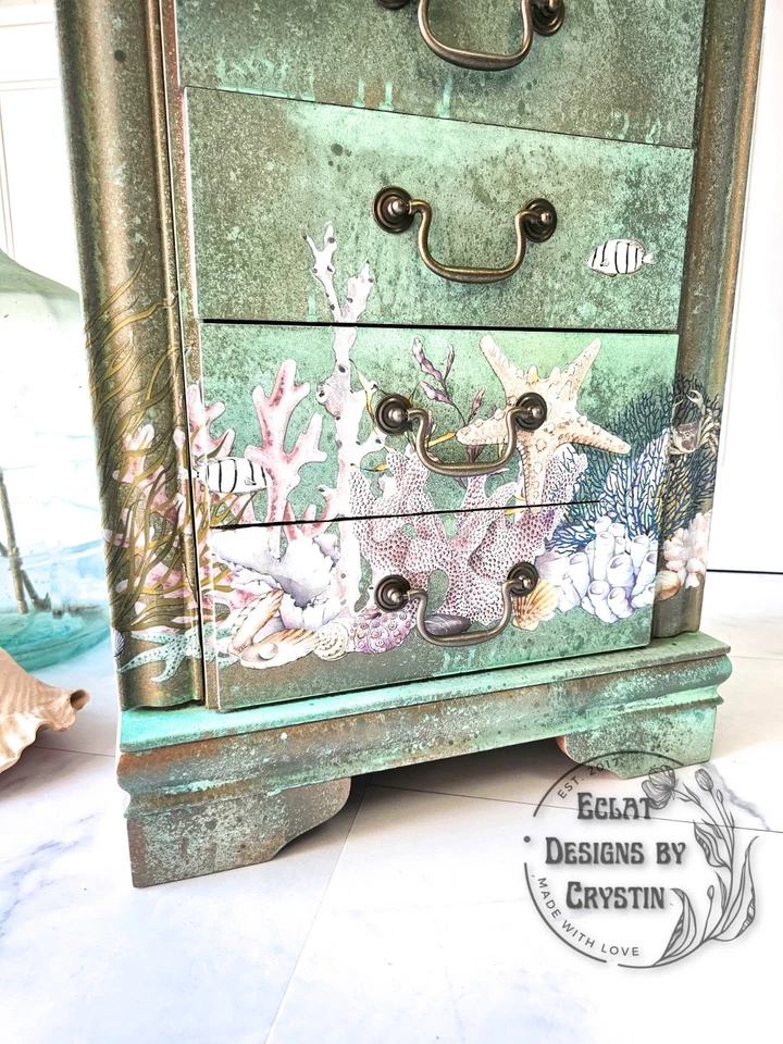 Armario Oceanic Jewelry, polizón temático náutico pintado a mano para joyería Foto 3 de 4