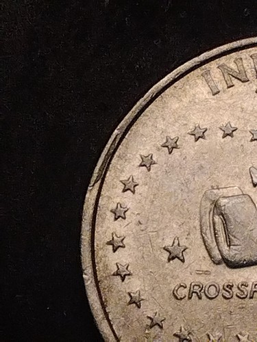 2002-P Indiana state quarter rim cud error. Die Break on Rim. Circulated Cond. - Picture 7 of 14