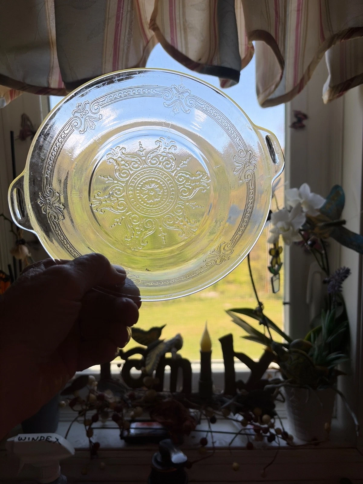 Vtg Petite Fire King Philbe Clear Blue Glass Pie Pan Plate Baking Dish 6.5”