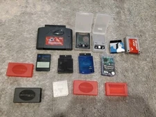 Playstation N64 Memory Card Game Shark Lot With Ds Game Holders UNTESTED