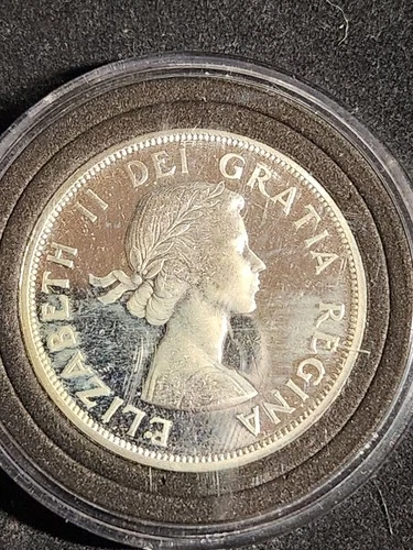 1963 Canada Silver One Dollar Coin $1, 0.6 Oz Of Silver .800 Fine