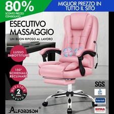 ALFORDSON Massaggio Sedia da Ufficio Gaming Executive Sedile PU Computer Racer