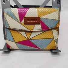 GIUDI WOMENS WALLET PATCHWORK/ MOSAIC PRINT  ITALY GENUINE LEATHER
