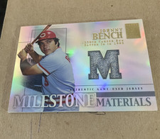 Johnny Bench 2002 Topps Tribute Milestone Materials Game Used Jersey Reds MIM-JB