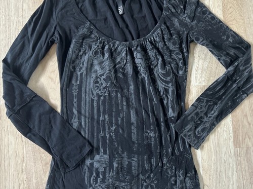 Fox Racing Womens Graphic Sz Medium Black Long Sleeve On | Off Shoulder Shirt - Picture 2 of 11