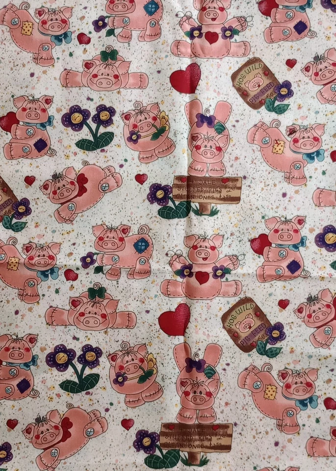 Rose Calton para telas de alta moda cerdo campo salvaje granja cerdo granja 1 yarda  Foto 4 de 4