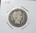 1915 Barber Quarter US .900 Coin 25 Cents
