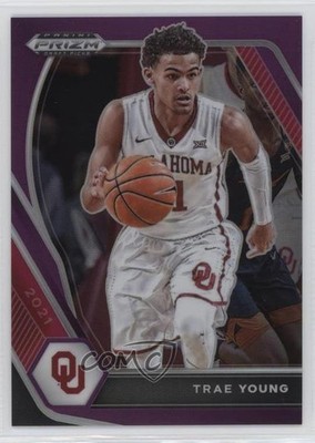 2021-22 Panini Prizm Draft Picks Purple Prizm 34/75 Trae Young #78 9o3