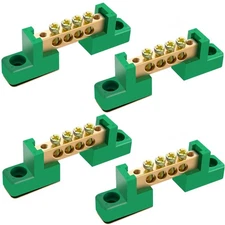 4 Pack 4 Position Grounding Bus Bar Terminal Block, Electrical Ground Bus Bar...