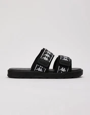 NWB Kappa 222 Banda Aster 1 Sandals Double Strap Black White Mens Size 8 304T5Z0