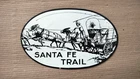 Santa Fe Trail Porcelain Vintage Sign Enamel Wagon Western Americana 12x7.5