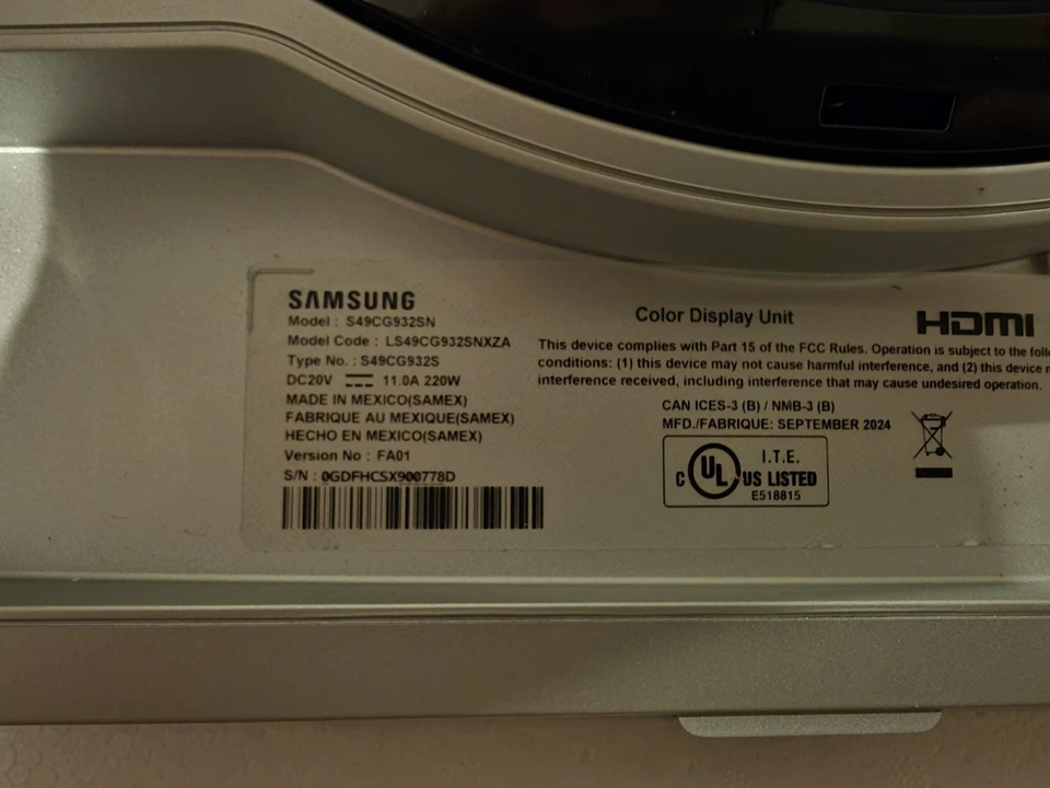 Samsung 49" S49CG932SN Odyssey OLED G93SC Gaming Monitor #D8946 - Image 3 of 3