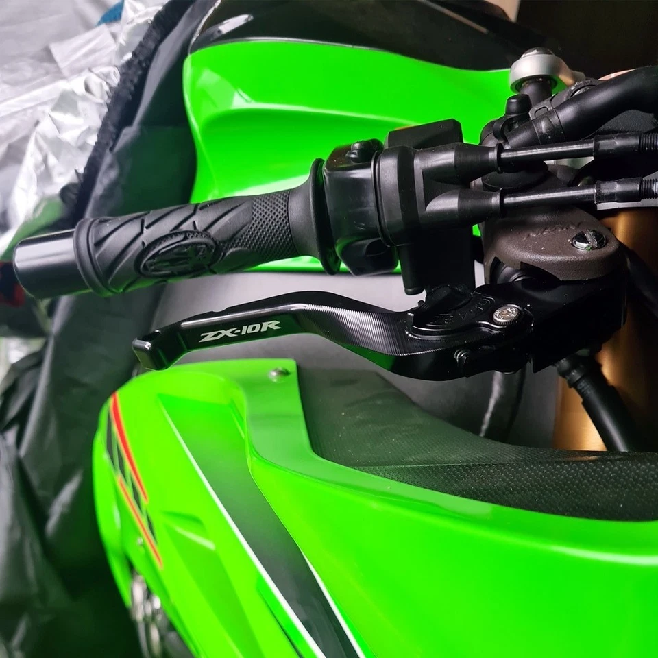 Palancas de embrague de freno cortas CNC para Kawasaki Ninja ZX10R 2016-2025 ZX-10R manijas Foto 2 de 4