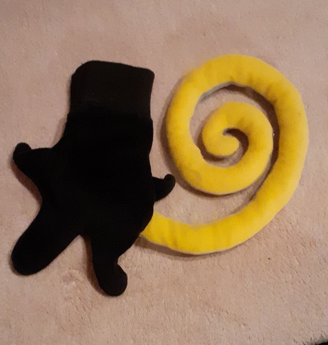 Schlange als Handpuppe, grün-gelb-schwarz, Kuscheltier/Stofftier - Bild 7 von 8