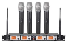 GTD Audio 4 Channel UHF Handheld Wireless Microphone System Mic (Brand New) 504H