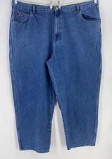 Vintage Mens Bugle Boy 77 Jeans 48x30 Blue Bootcut 100% Cotton