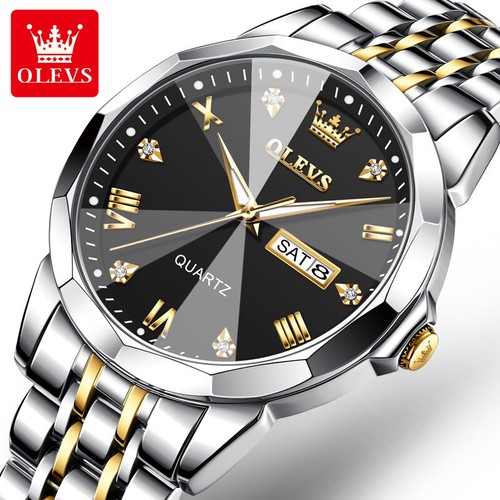Olevs Brand Quartz Watch Double Calendar Men's Fashion New Watch - Picture 17 of 30