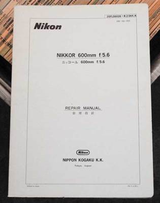 OEM Nikon Nikkor 600mm Pre AI Original Factory Service Repair Manual  Non AI