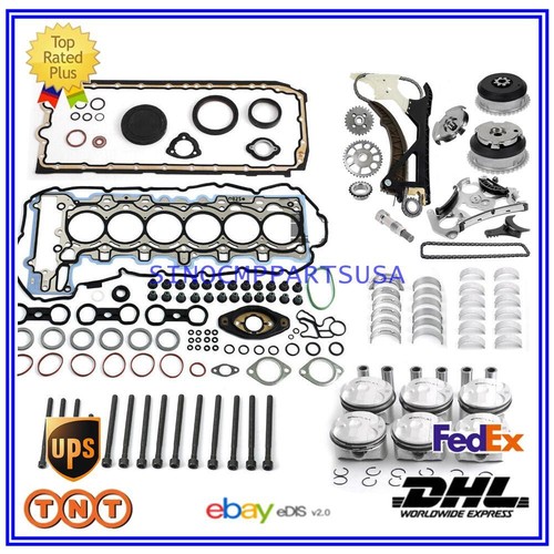 N52 2.5L Engine Rebuild Kit with Timing Chain Oil Pump Guide VVT For BMW - Foto 1 di 24