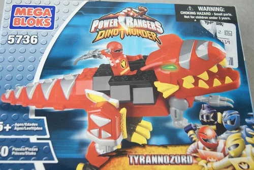 Vtg MEGA BLOKS Power Rangers DinoThunder TYRANNOZORD 5736 NOS SEALED 40 Pieces