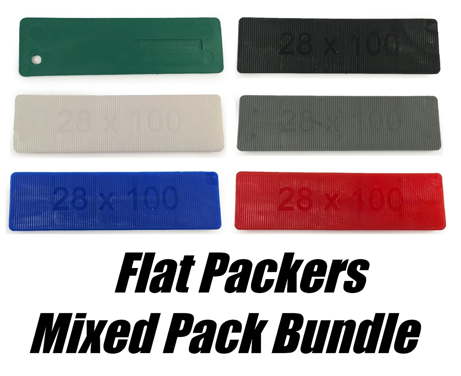 200 x Timco Flat Plastic Packers Window Assorted Glazing Packer Spacers