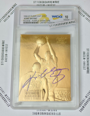 Kobe Bryant 23KT Gold Card Fleer '96 Purple Rookie Signature Autograph PSA WCG