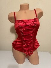 NWOT Spirit corset Sz.S Ruby Red Boned Push Up Lace Up Hook  Eye