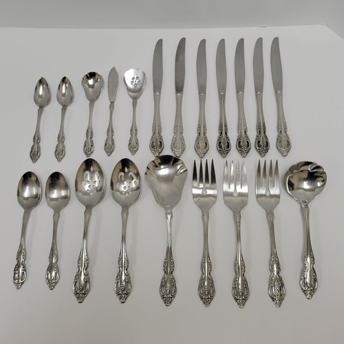 Oneida Brahms Stainless Steel Flatware Lot Of 21 Pieces Fork Knife Spoon - Picture 2 of 10