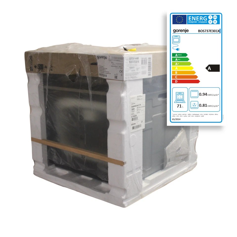 Gorenje BOS737E301X Einbau Backofen 60 cm mit Dampfunterstützung Umluft Grill