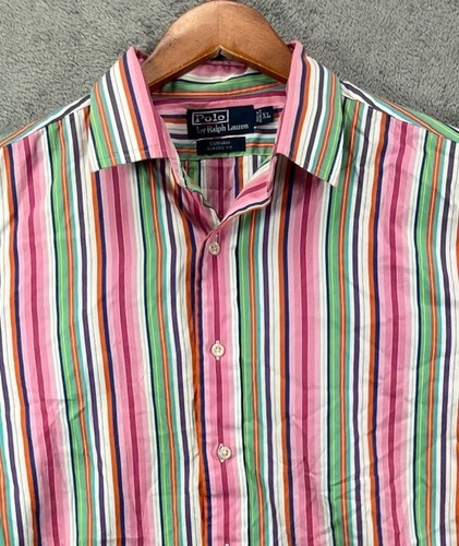 Polo Ralph Lauren Curham klassische Passform Knopfleiste Herren XL mehrfarbig gestreift Hemd LS - Bild 2 von 14