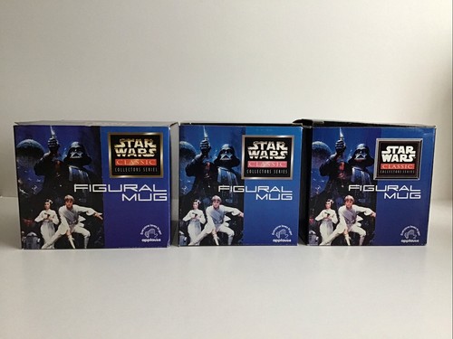 VINTAGE STARWARS CLASSIC COLLECTORS SERIES FIGURAL MUGS BOBA FETT, LEIA,HAN SOLO - Picture 21 of 24