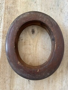 Antique Wooden Oval Hat Mold Brim Only Millinery Form