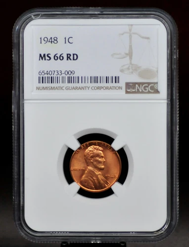 1948 NGC MS66RD Lincoln Wheat Cent [022DUD]
