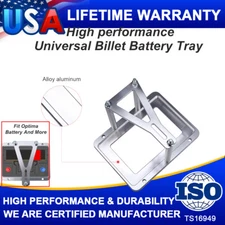 Universal Aluminum Billet Battery Tray Set Bracket Mount Relocation Box w/plate