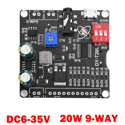 1X 20W 9-way MP3 Player Voice Playback Module DC6-35V D-class Custom Audio Board