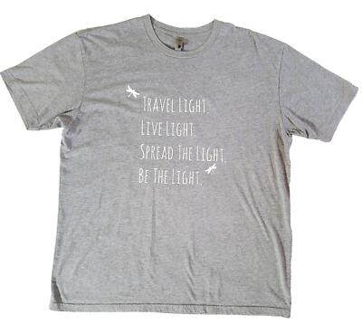 Next Level Apparel XL Gray T Shirt Be The Light Mission Possible Dragonfly