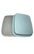 Vintage Tupperware Marinade Serve And Store Bacon Meat Container Mint Blue