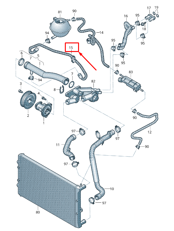 NOUVEAU TUYAU DE LIQUIDE DE REFROIDISSEMENT SKODA RAPID NH 6R0121109S ORIGINAL