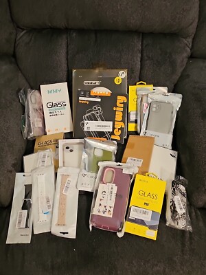 Lot Of 20 Pieces Of Phone Casea Glass Screen Protector Watchband New