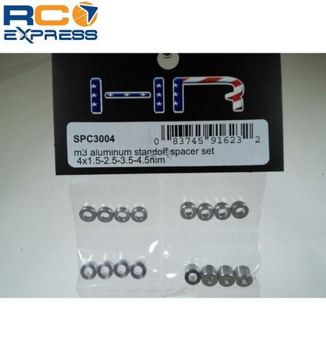 Hot Racing M3 Aluminum Standoff Spacer Set (4x)(1.5-2.5-3.5-4.5mm) SPC3004 - Picture 2 of 2